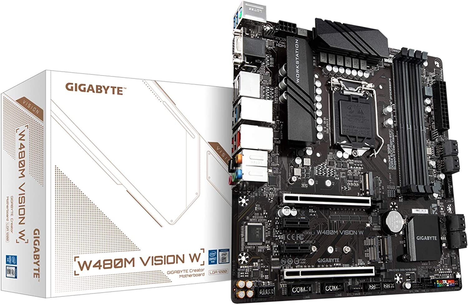 Gigabyte W480M Vision W LGA1200 Mainrboard Support Intel 10/11th Core W1200W1300