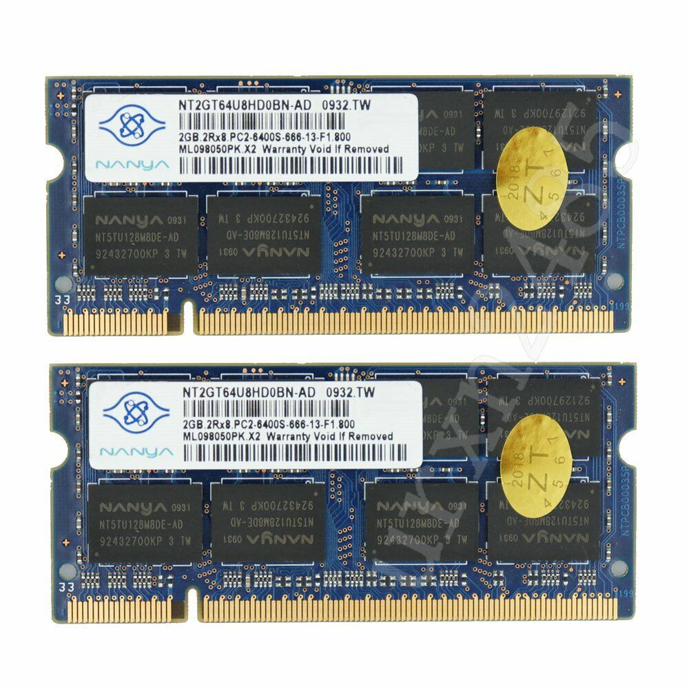 4GB 2x 2GB Kit IBM/Lenovo Thinkpad R60/R60e/R61/R61e/T60/T60p/T61/X60/X61 Memory