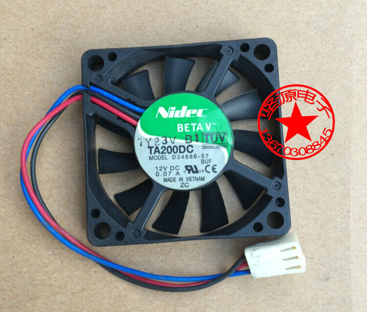 For Nidec DC12V 0.07A TA200DC D34666-57 BUF 5010 cooling fan