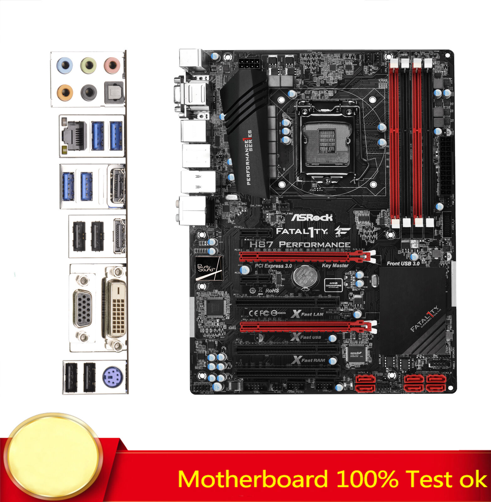 FOR ASRock Fatal1ty H87 Performance Player i7 / i5 / i3 DDR3 Motherboard Test ok