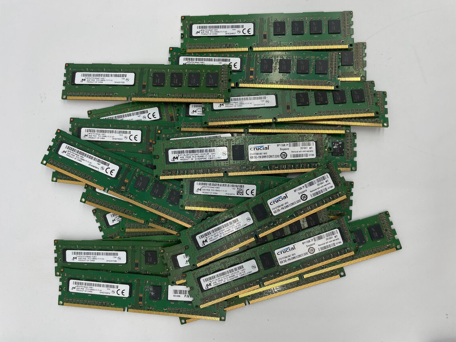 Lot of 29 pcs – Assorted Memory (RAM) – Micron 4GB & other