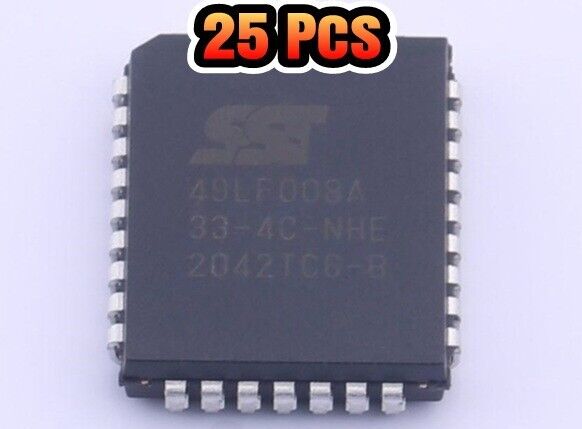 25pcs SST 49LF008A - 33-4C-NHE 8M bit PLCC-32 Chip