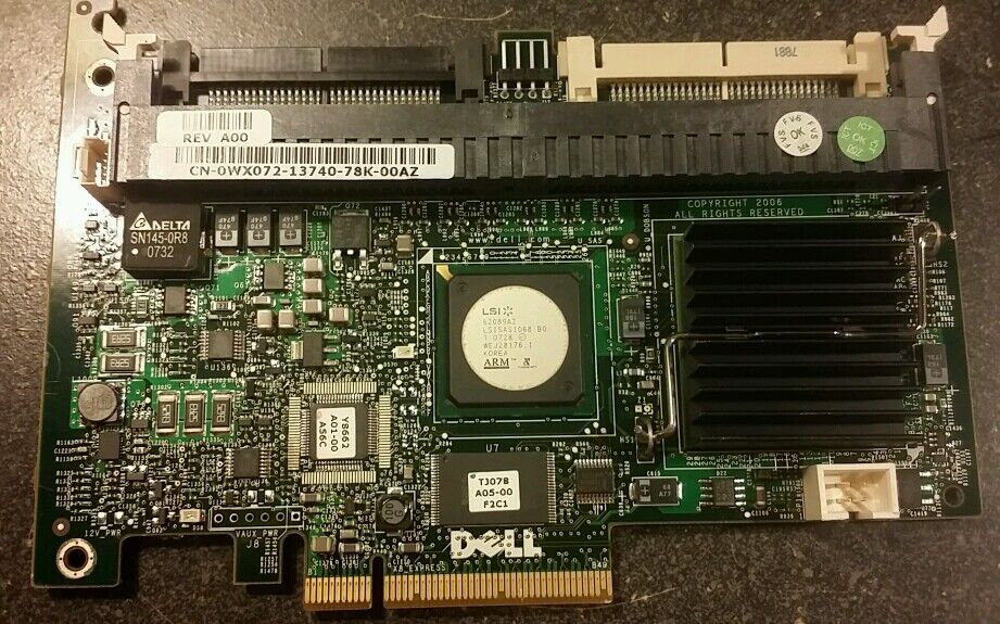 DELL WX072 0WX072 PERC 5I PCI-E RAID CONTROLLER FOR POWEREDGE 1950 2950