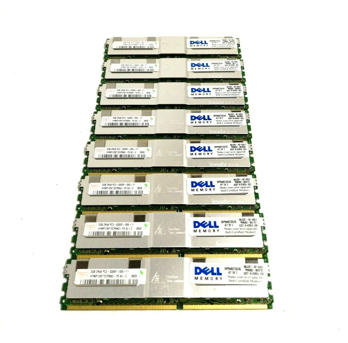 X8 - Dell SNP9W657CK2/4G 2GB Memory 2Rx8 PC2-5300F-555-11 Hynix