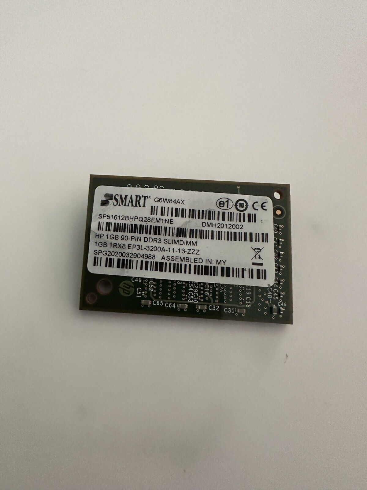 G6W84A Genuine HP  1 GB 90-pin DDR3 DIMM-Dual in-line Memory
