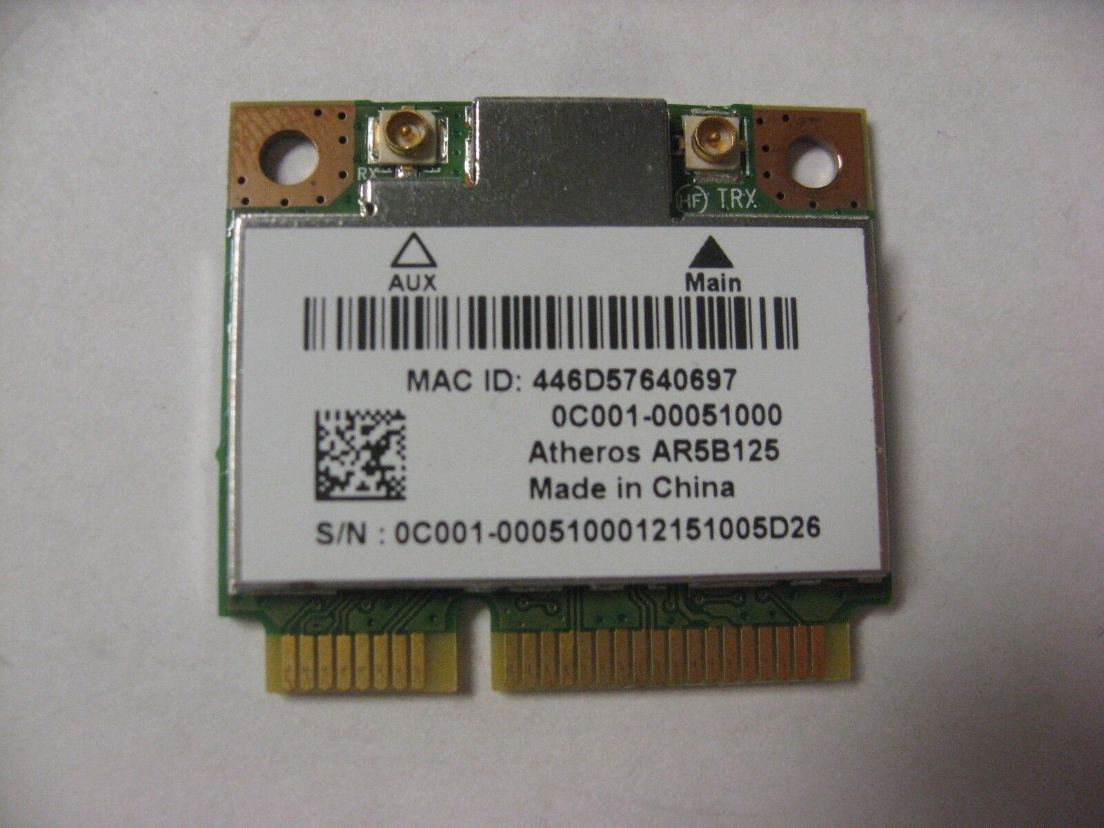 Asus K53E-BBR23 Series Wireless Half Card MiniCard AR5B125 (K26-06)