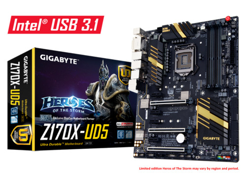 Gigabyte GA-Z170X-UD5 Motherboard/CPU - HeatSink/SSD Combo