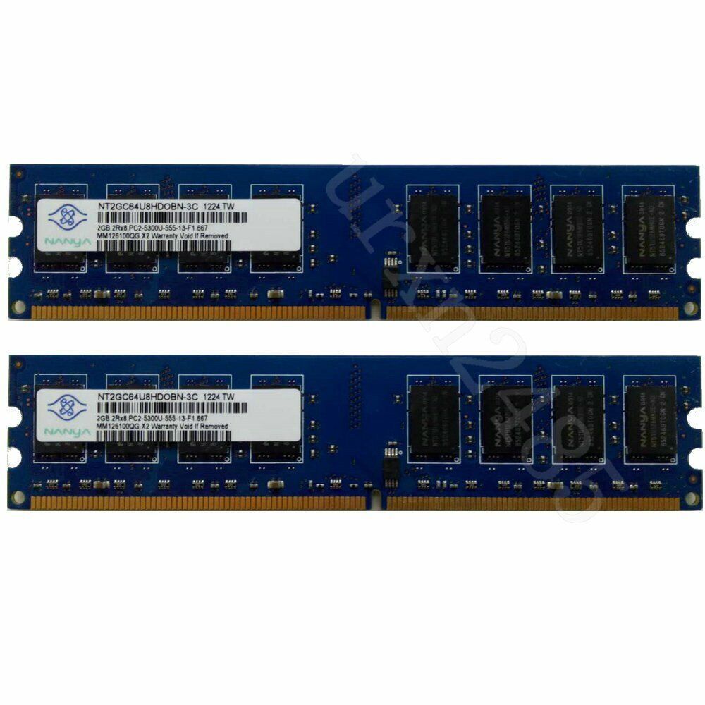 4GB 2x 2GB PC2-5300U DDR2 667MHz 240pin DIMM Upgrade Desktop Memory SDRAM NANYA