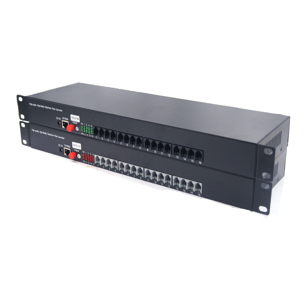 Premium 16 Telephone Extenders Tel RJ11/ 100M Ethernet RJ45 over Fiber Optic FC