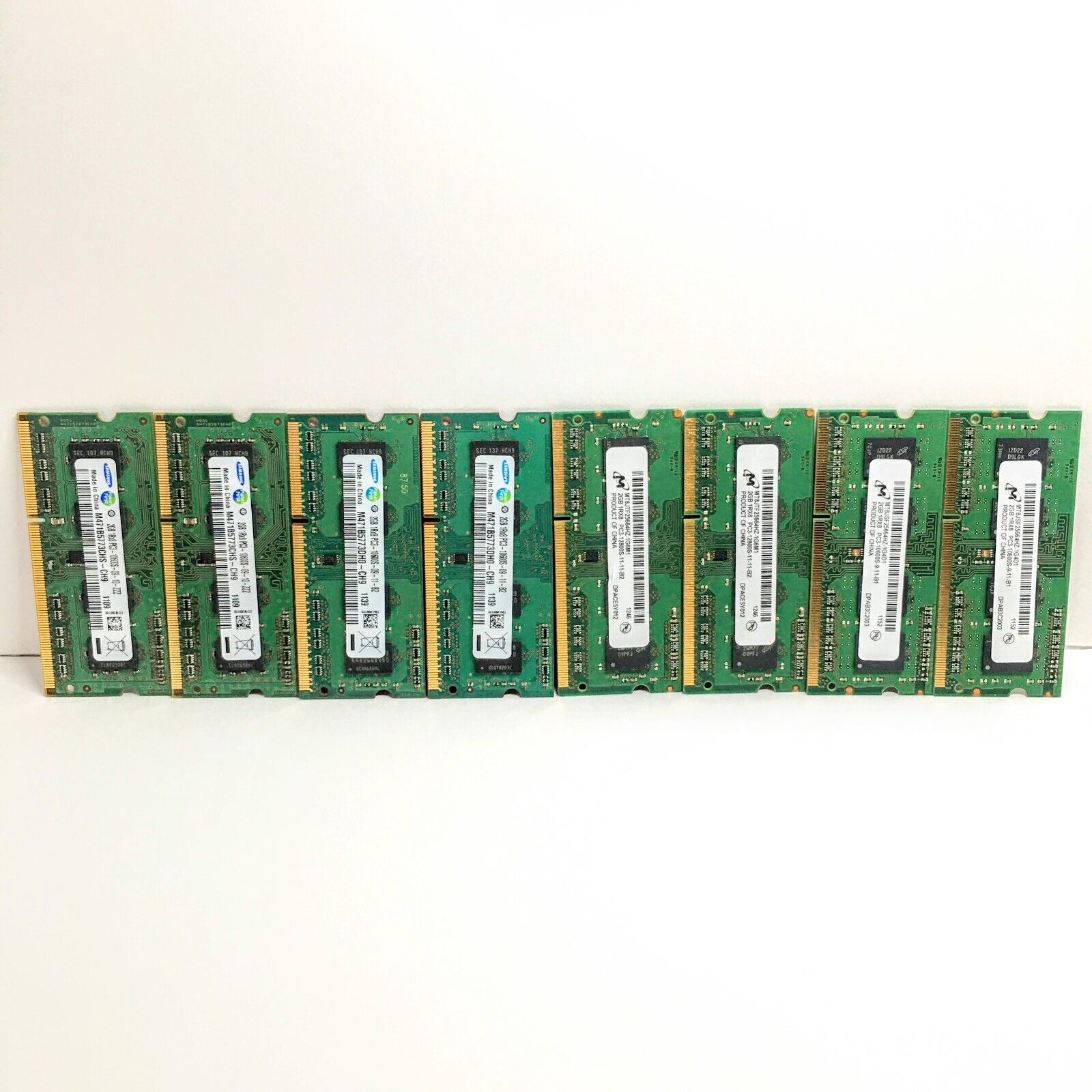 8x Mixed Lot of DDR3 RAM (8x 2GB) PC3-10600S 1333MHz Laptop SODIMM Memory