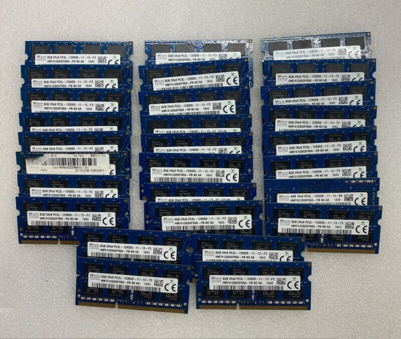 Lot of 28x SK Hynix 8GB (1 X 8GB) PC3L-12800S (DDR3-1600) RAM (HMT41GS6AFR8A-PB)