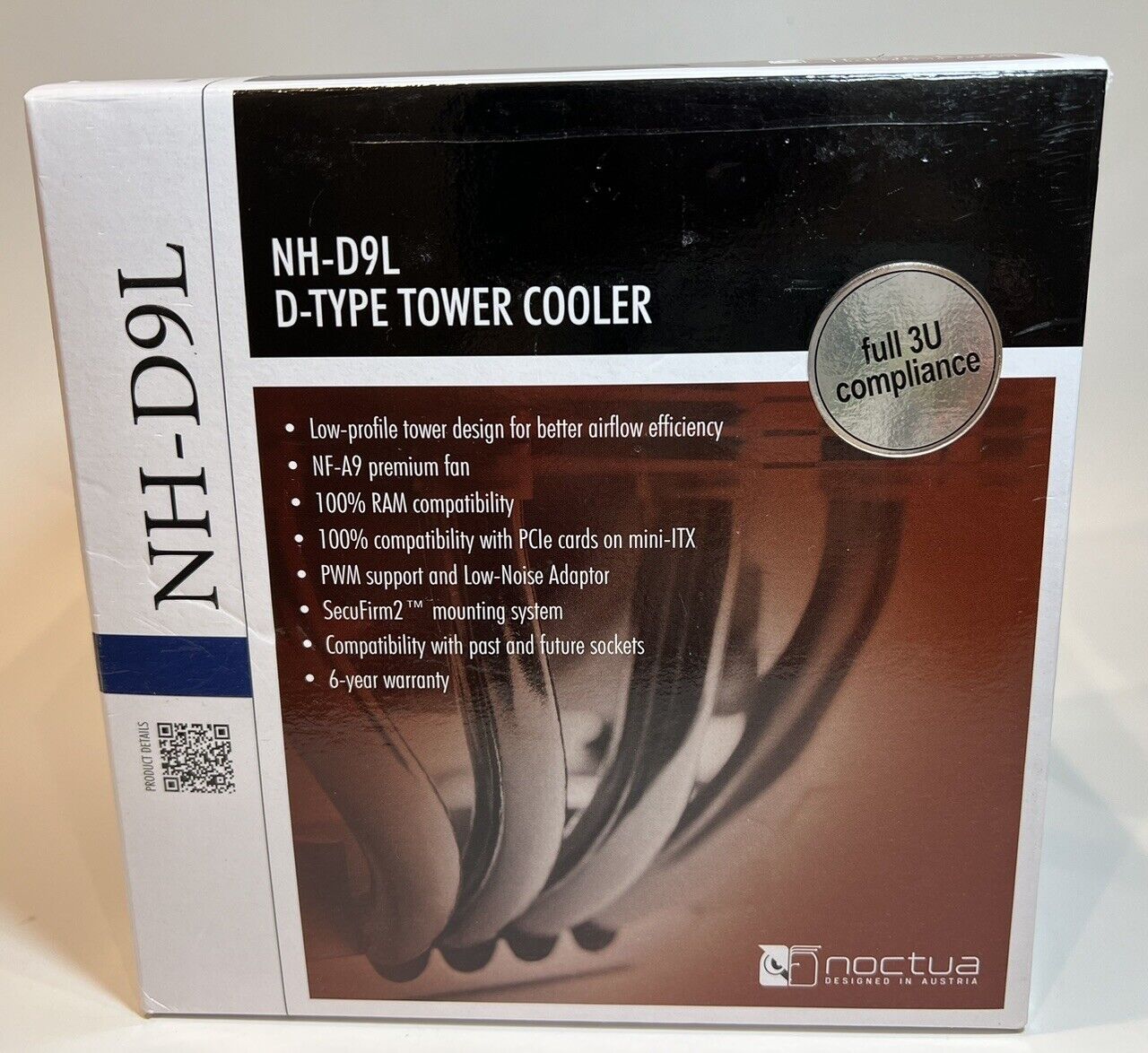 Noctua NH-D9L D-Type Dual Tower CPU Cooler 2000 RPM Brand New - Open Box