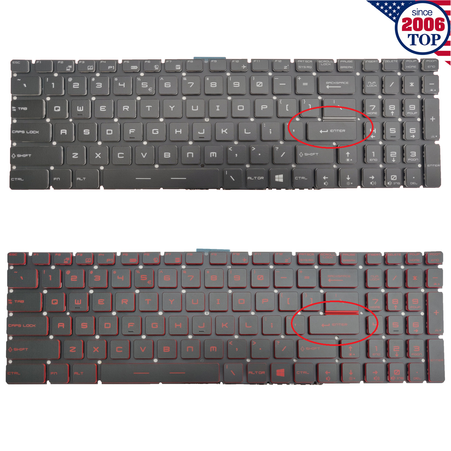 US Keyboard For MSI GS60 GT72 GT73VR GS63VR GL62 GE62 GT62 WS60 MS-16JB Backlit