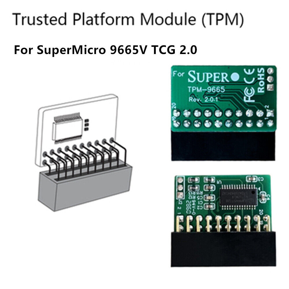 20 Pin TPM 2.0 Module Trusted Platform For SuperMicro AOM-TPM-9665V TCG 2.0 -USA