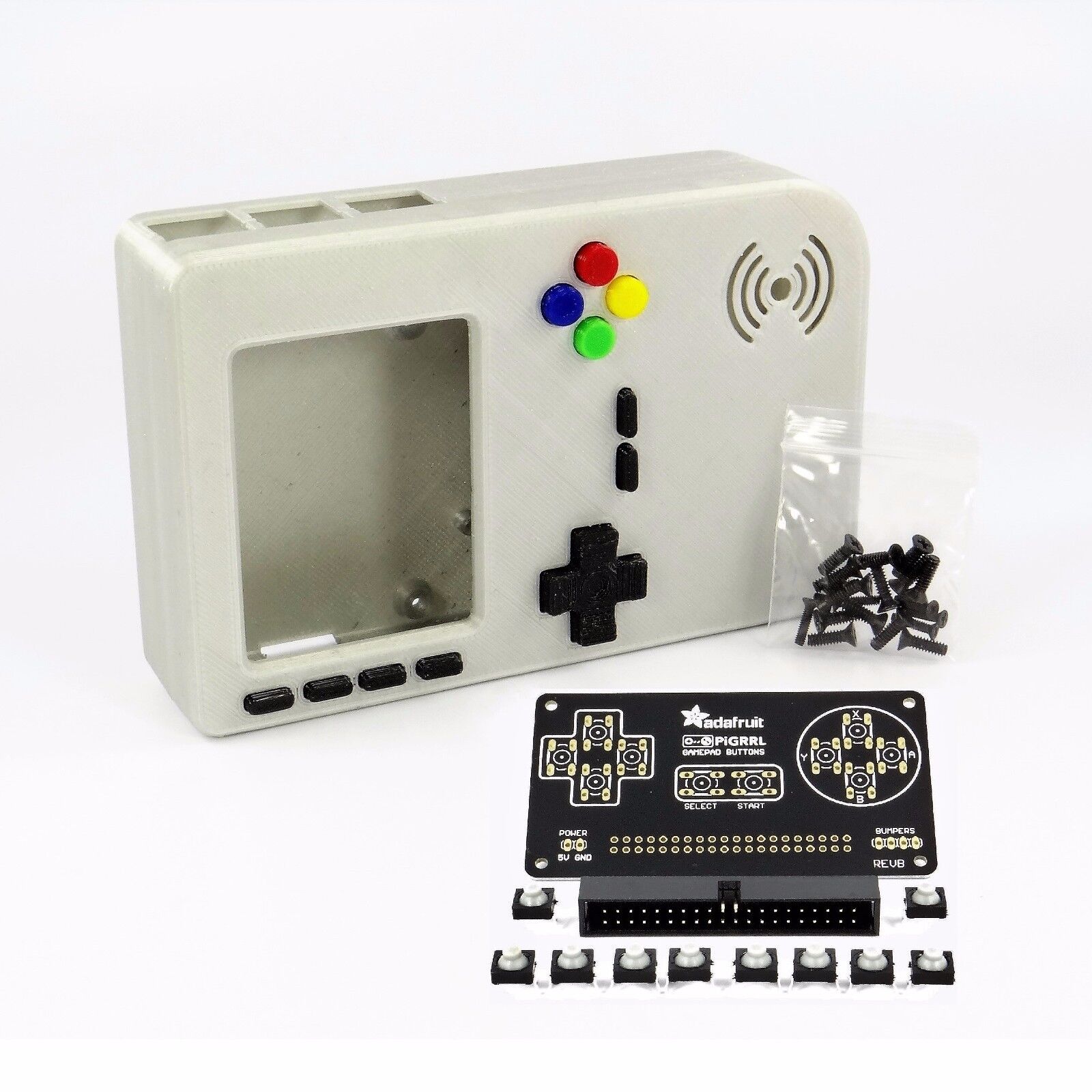 PiGRRL 2 Case/Buttons GAMEPAD PCB/SOFT-TACT/BOX HEADER for Raspberry Pi Gameboy