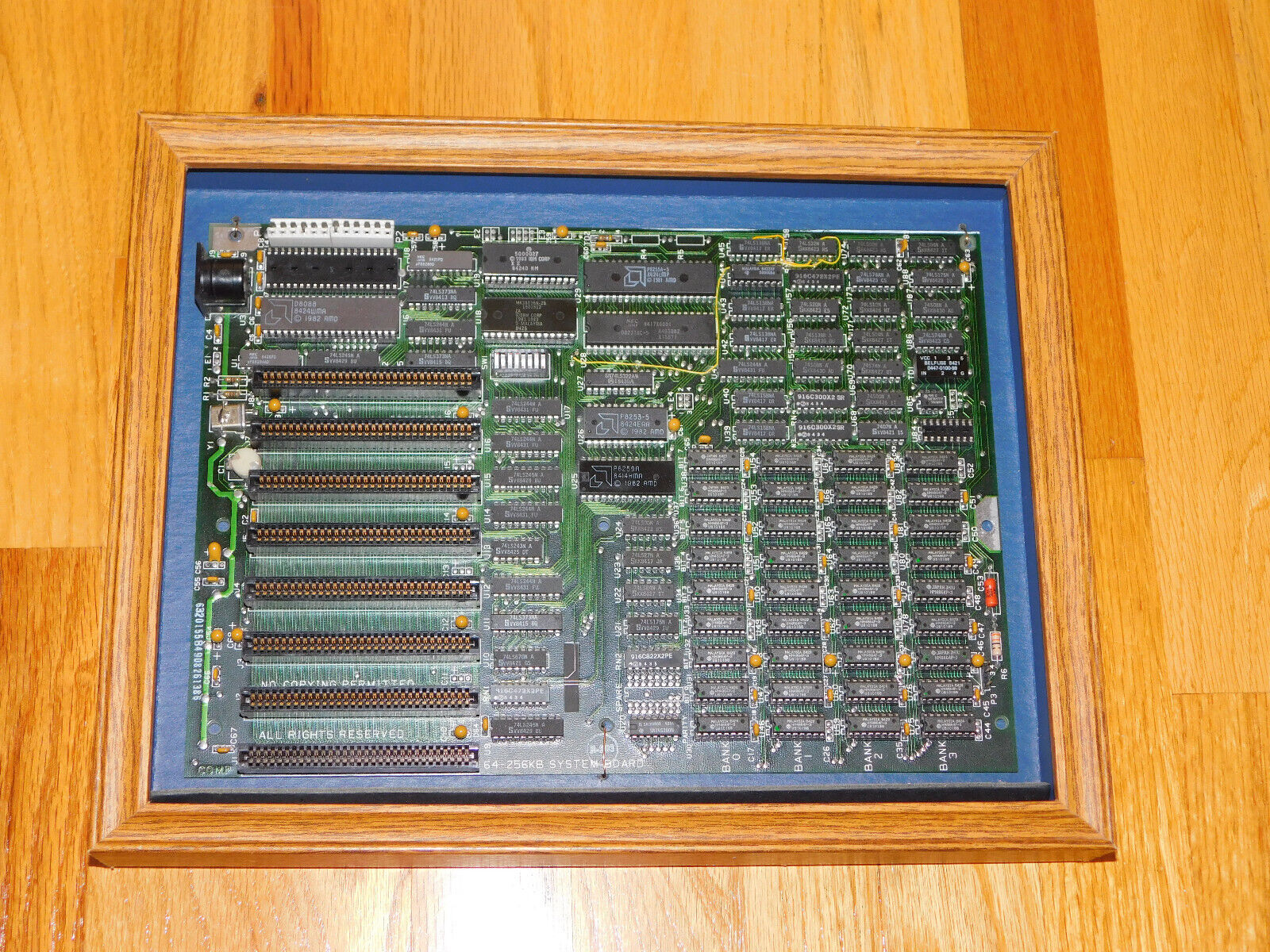 IBM Motherboard 64-256KB System Board, Vintage Untested In Display Case