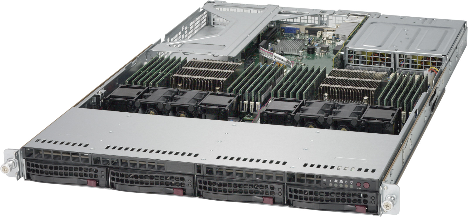1U Supermicro Server X10DRU-i+ 2x Xeon E5-2680 V3 128GB RAM 4x 10GBE-T 1x PS