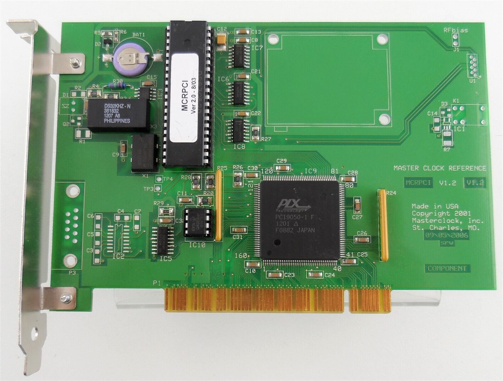 Masterclock MCR-PCI Real Time Clock Reference PCI Card for Parts or Repair
