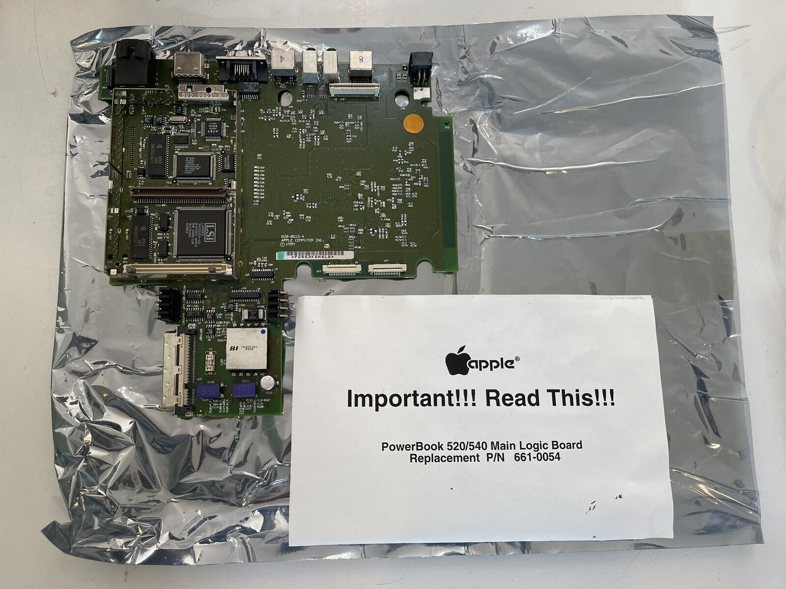 Unused PowerBook 520/540 Main Logic Board Vintage Apple Service Part