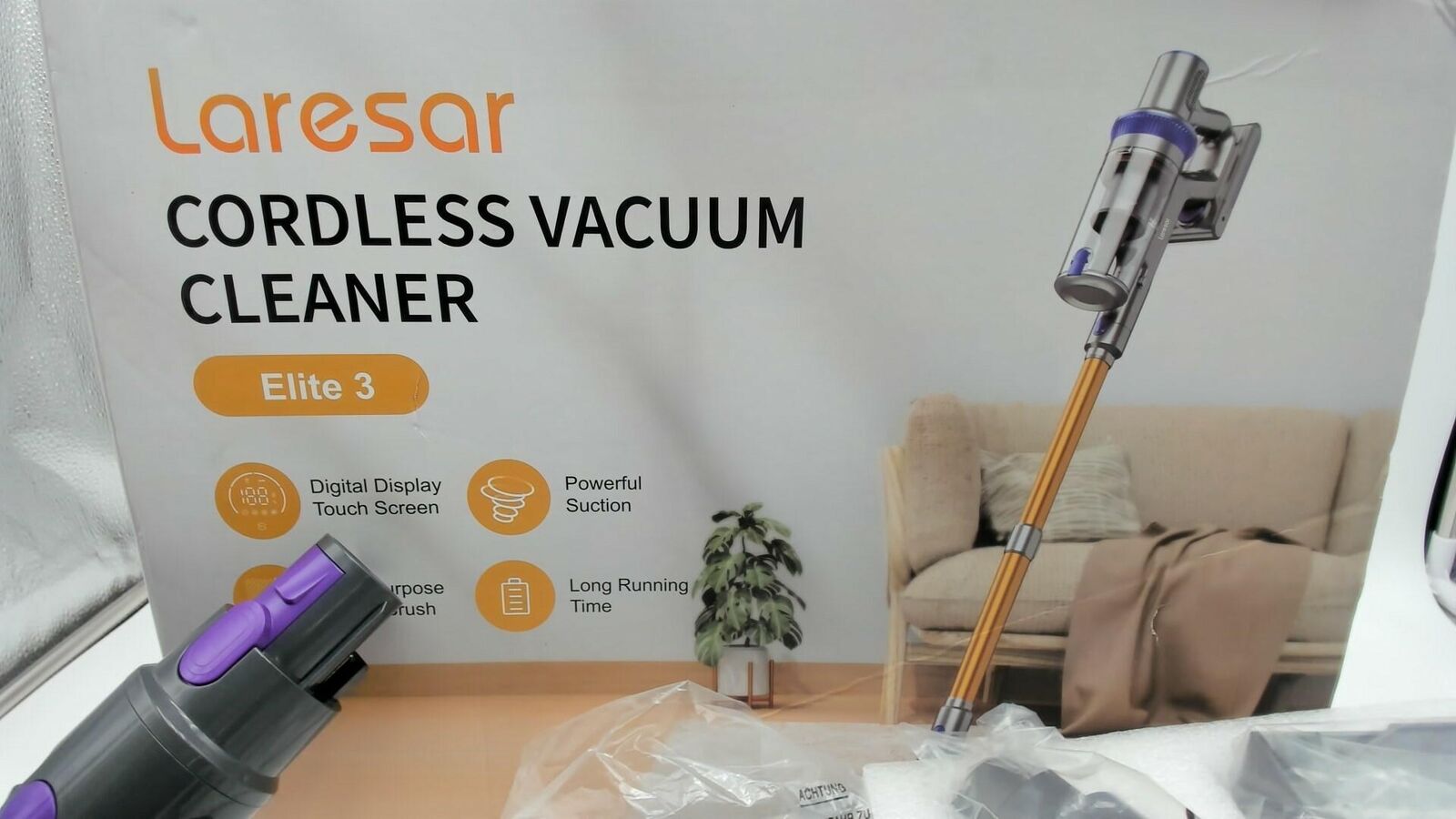 Laresar Elite 3 Cordless Vacuum Cleaner, OLED Touch Screen...