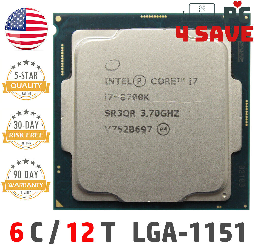 Intel 8th Gen Core i7-8700K SR3QR 3.70GHz (Turbo 4.7GHz) 6-Core 12M LGA-1151 CPU