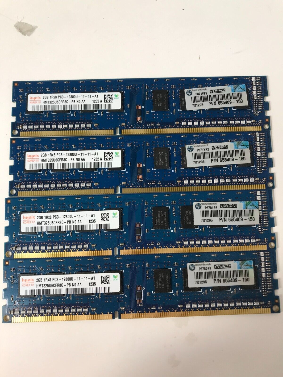 4x2GB (8GB) PC3-12800 Desktop DDR3 1600 MHz DIMM 240-Pin non-ECC Memory RAM -hva