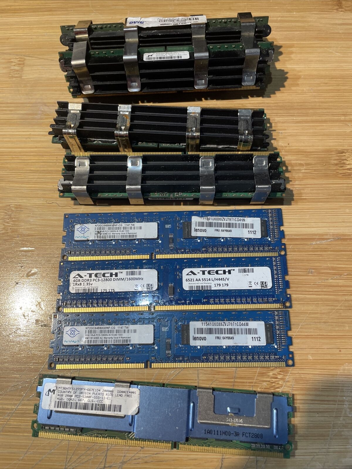 Lot Of 8 DDR2 & 3 Memory All Working From Machines