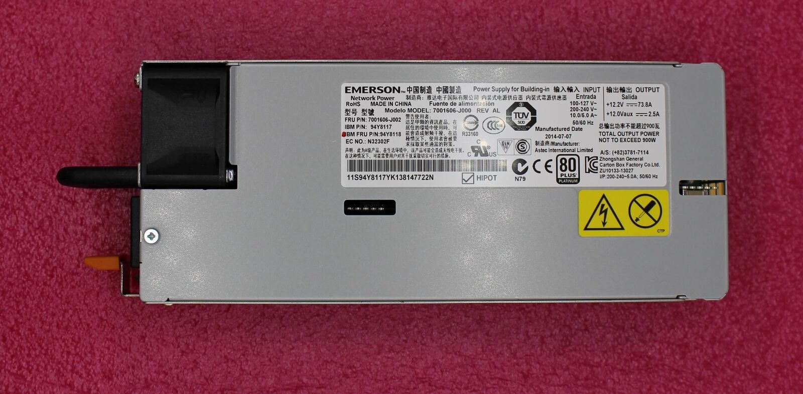 94Y8118 - IBM X3650 M4 900W Power Supply