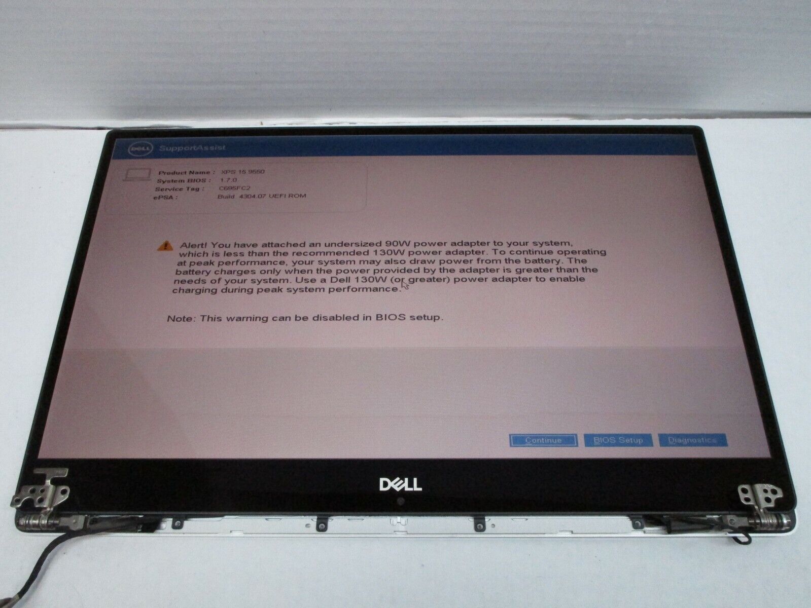 *READ* Dell XPS 9570 UHD 3840x2160 LCD Touch Screen Silver IVB02 JXF32
