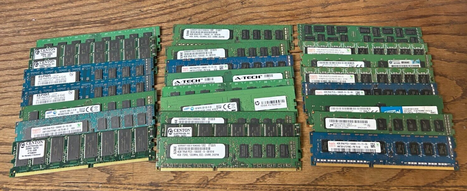Lot 25 Random 256MB 1GB 2Gb 4GB DDR1 DDR2 DDR3 RAM Desktop Memory