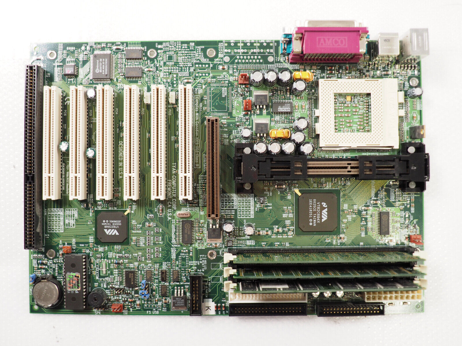 TYAN Computer Corp. S1854 AGPX4-PCI-ISA Motherboard w/ 3 x 128Mb RAM No CPU