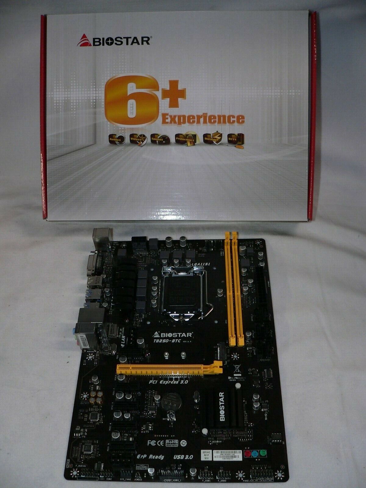 Biostar TB250-BTC LGA1151 DDR4 M.2 DVI-D 6 PCIe Slots Crypto Mining Motherboard 