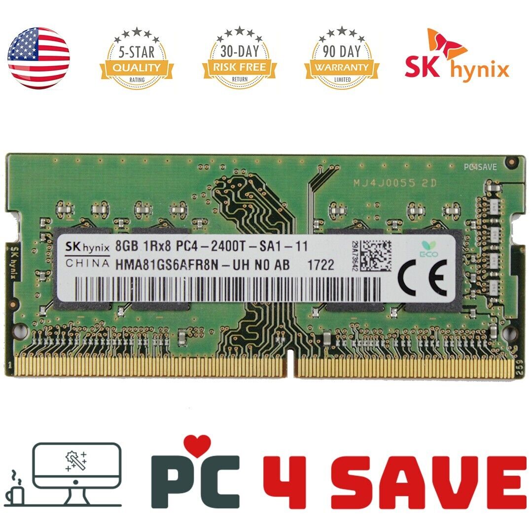 SK Hynix 8GB DDR4 2400 PC4-2400T SODIMM Dell HP Lenovo Desktop Laptop Memory RAM