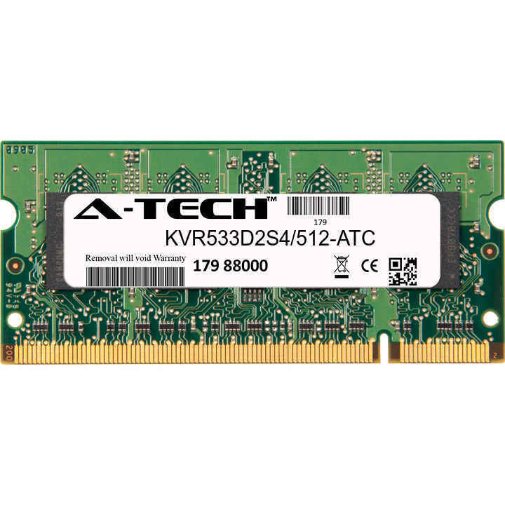 512MB DDR2 PC2-4200 SODIMM (Kingston KVR533D2S4/512 Equivalent) Memory RAM