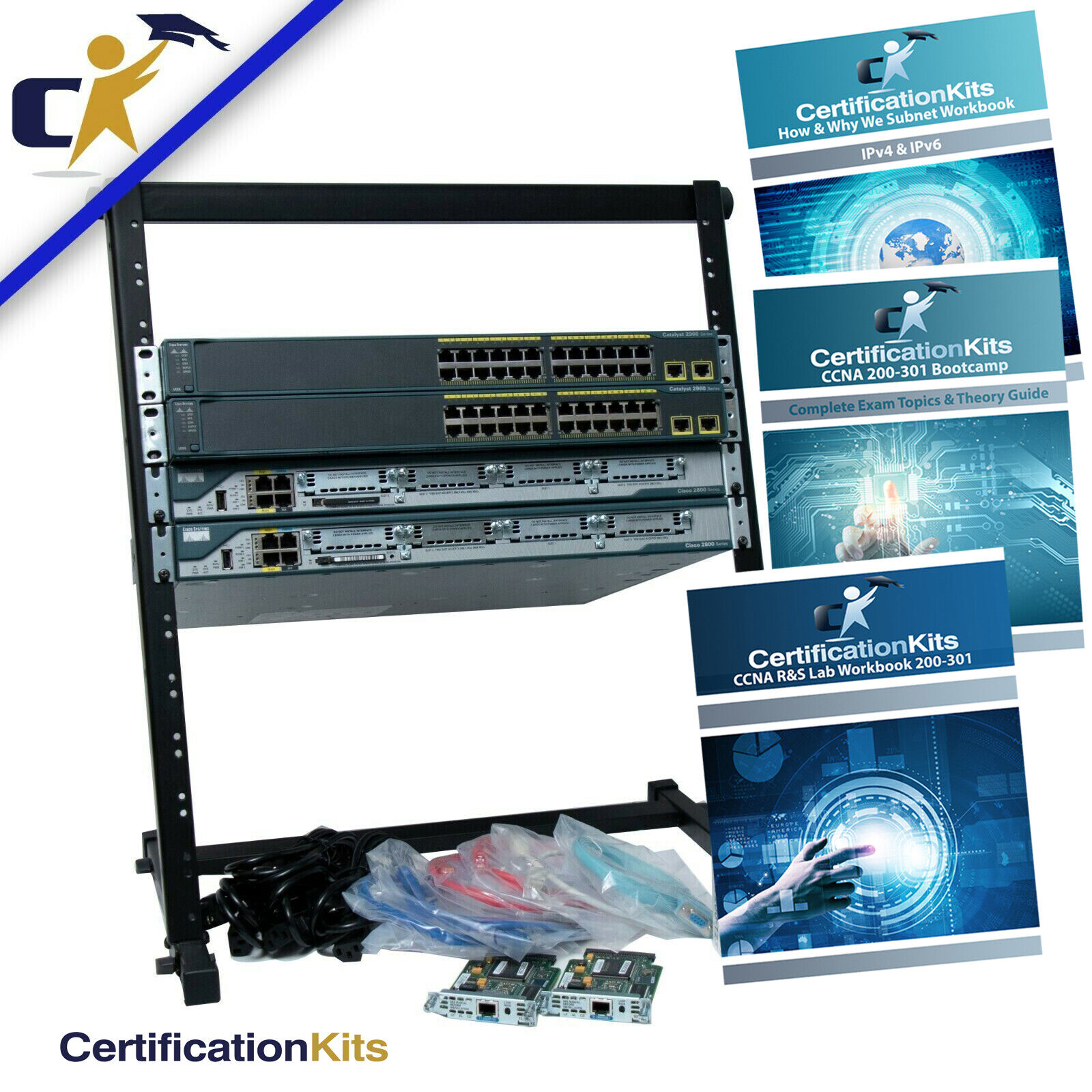 Base Standard Plus 2 Router & 2 Switch CCNA Lab Kit 200-301 1 Year Wnty Rack Inc