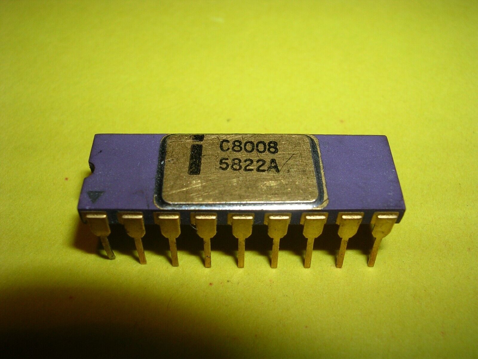 Intel C8008 Microprocessor / CPU in Purple Ceramic