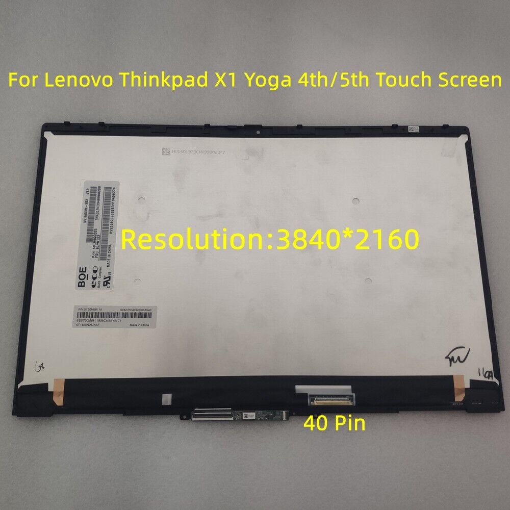 Lenovo Thinkpad x1 Yoga 4th 5th Gen LCD Display Touch screen Assembly UHD 40Pin