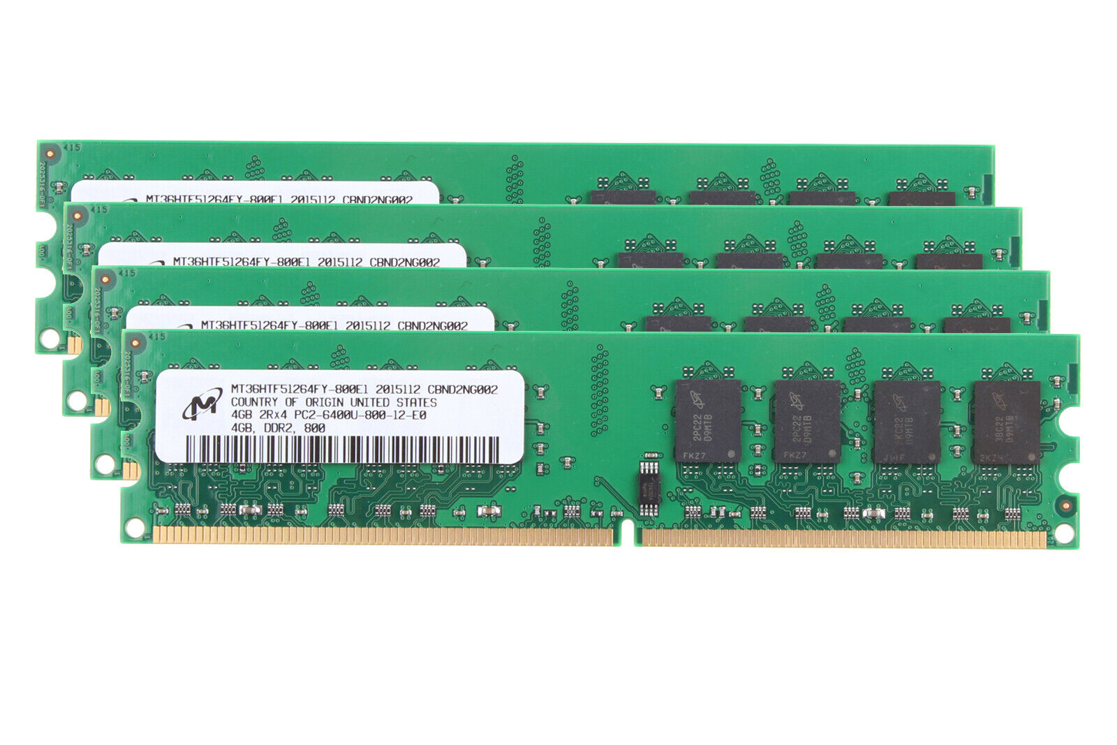 Micron 16 GB DDR2 RAM 4x 4 GB 800Mhz PC2-6400U 240pin DIMM Only For AMD Memory