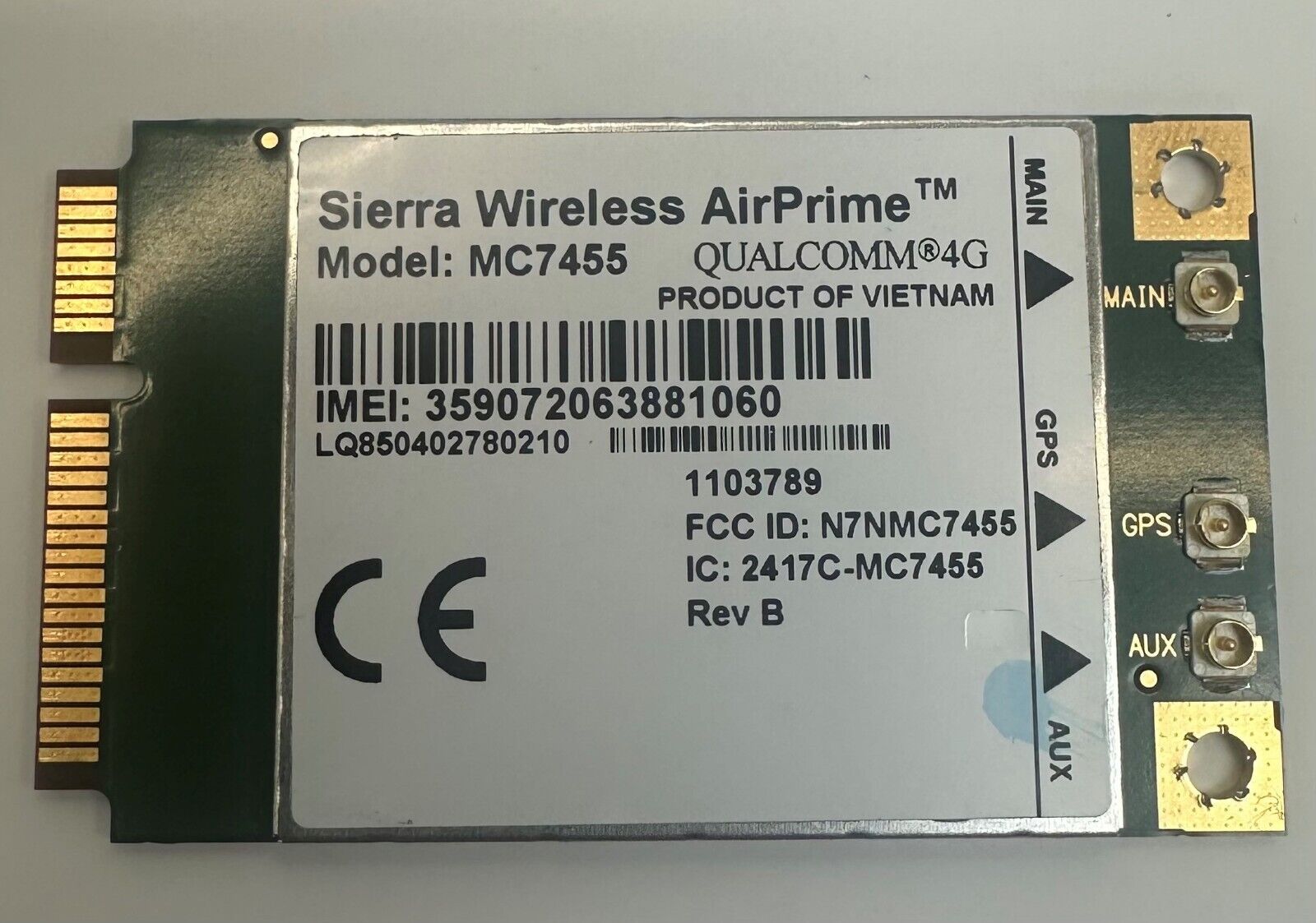 Sierra Wireless AirPrime MC7455 3G 4G LTE/HSPA+ GPS