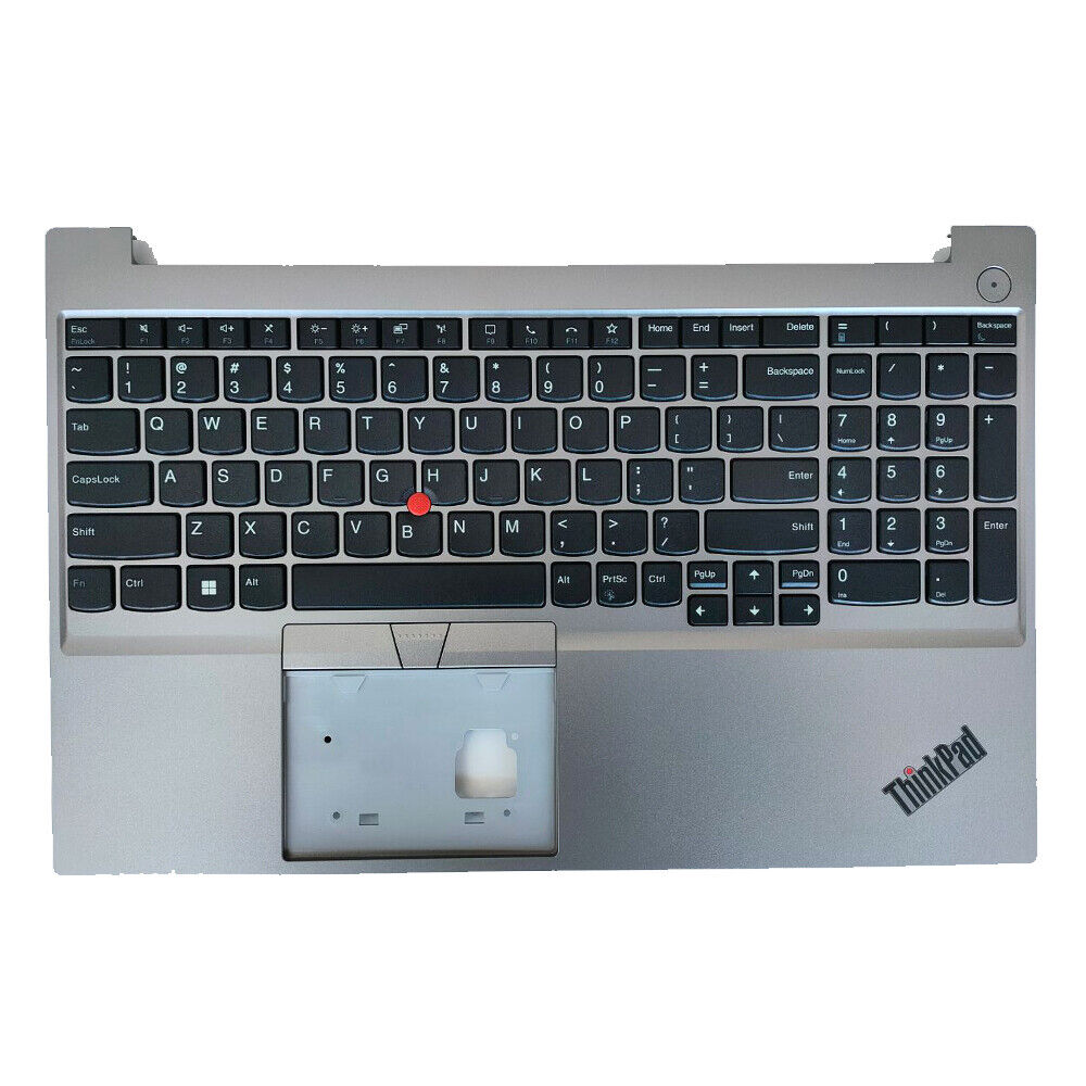 New For Lenovo Thinkpad E15 Gen 4 Palmrest Keyboard US 5M11G26129 Silver
