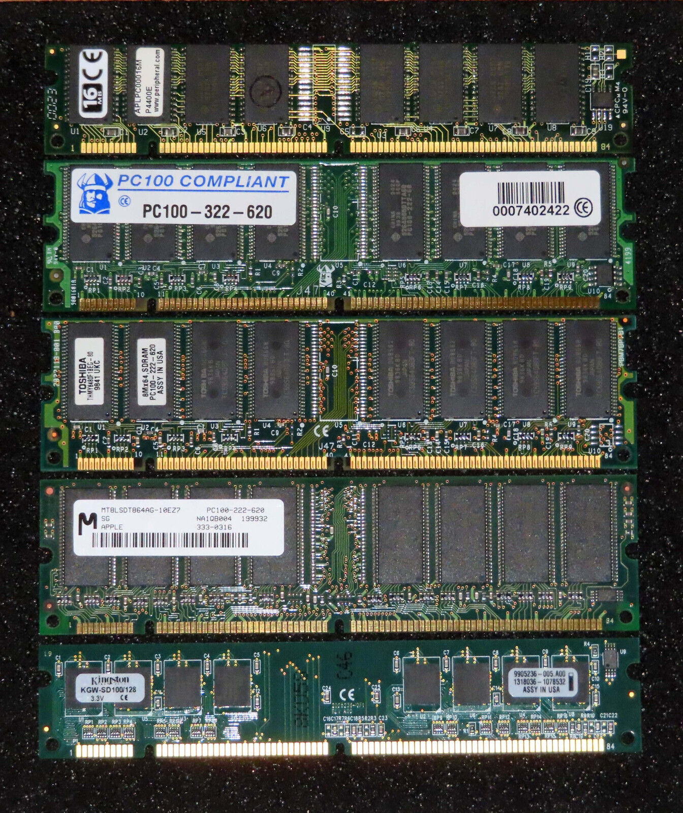 PC100 SDRAM Desktop Memory 16MB 64MB 128MB 168-pin For PC & Apple: 