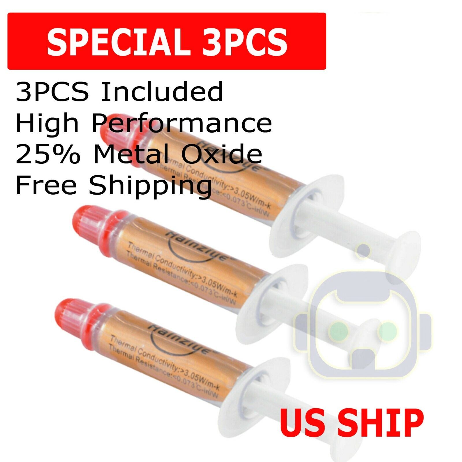 3PCS High Performance Gold Thermal Grease CPU Heatsink Compound Paste Syringe