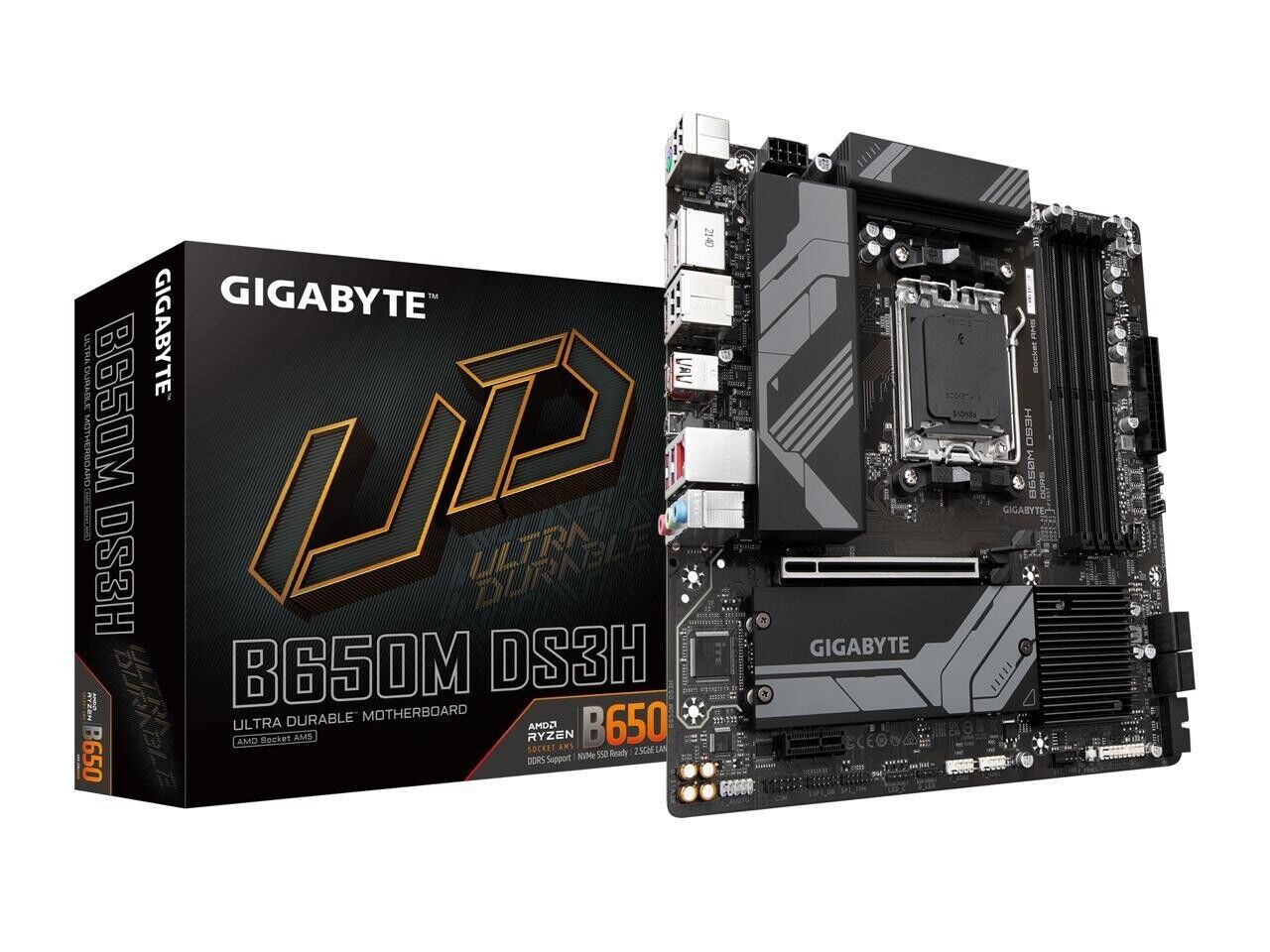 (Factory Refurbished) GIGABYTE B650M DS3H AM5 DDR5 PCIe 4.0 mATX Motherboard