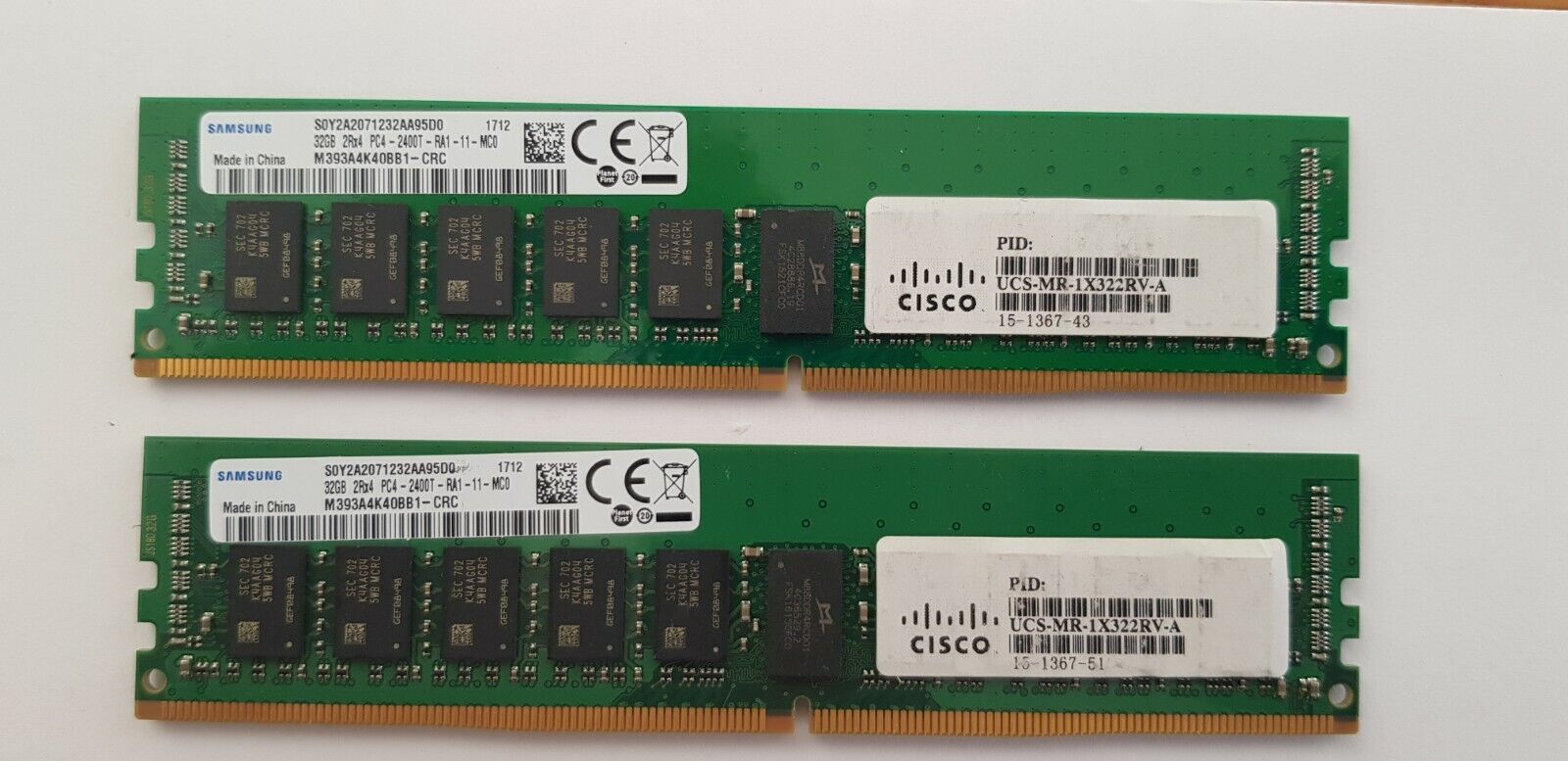 Cisco UCS-MR-1X322RV-A 32GB DDR4 2.4Mhz PC4-19200 Server Memory