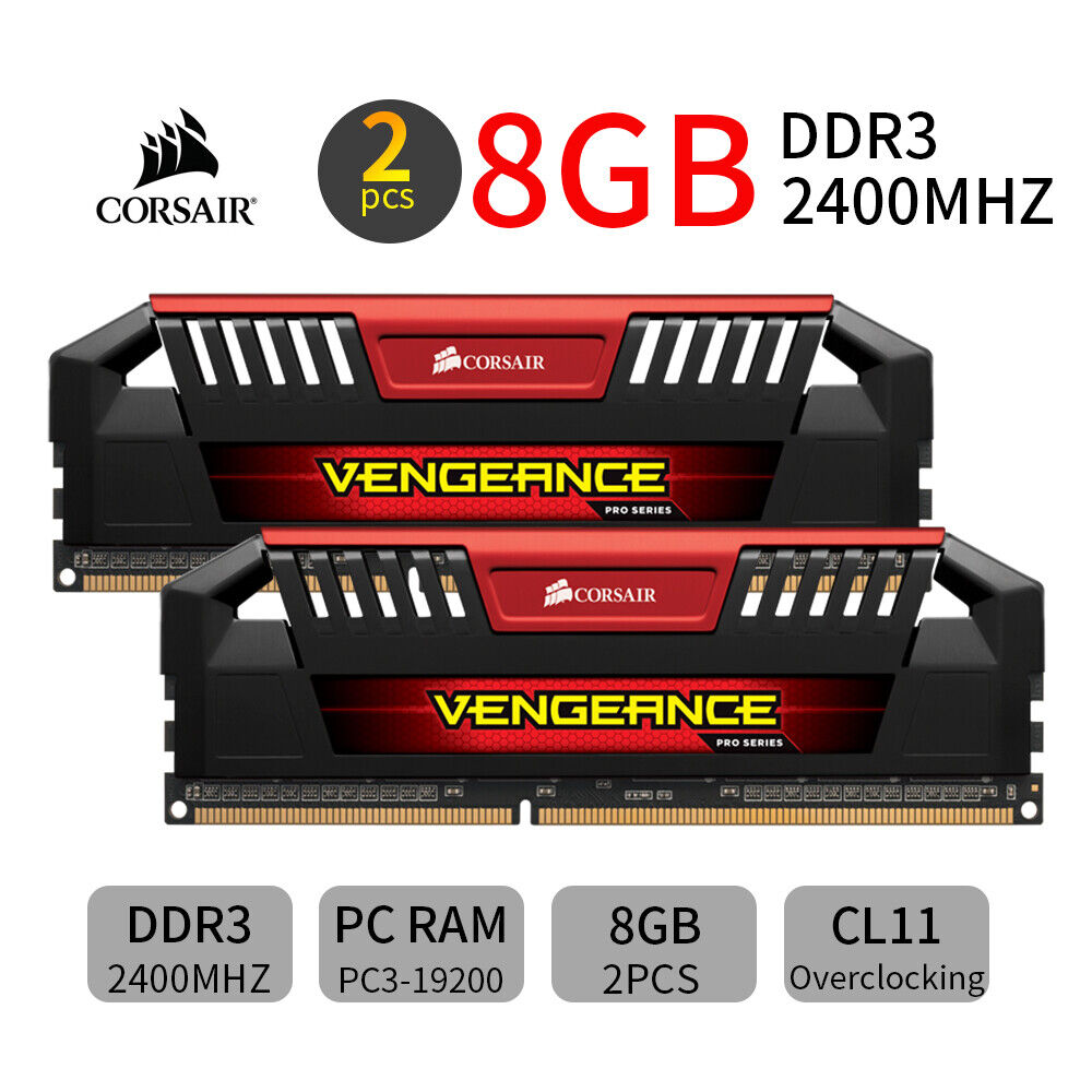 Corsair VENGEANCE Pro 32GB 16GB 8GB 4G DDR3 2400MHz OC PC3-19200U Memory LOT Red