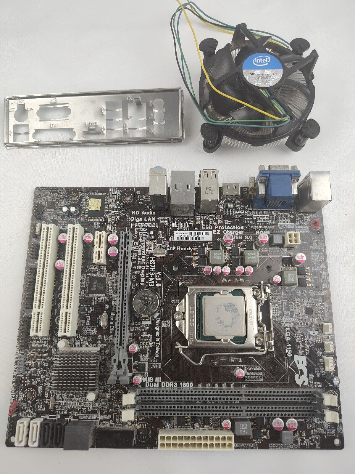 ECS H87H3-M3 LGA1150 INTEL DDR3 SATA MOTHERBOARD As-Is