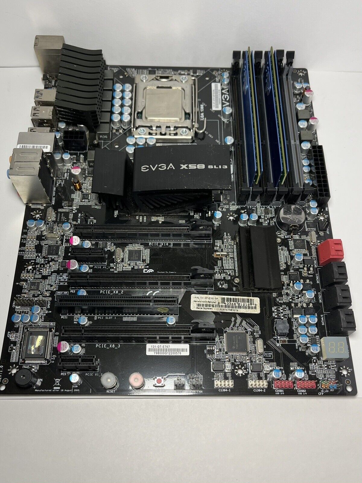 EVGA X58 SLI3 LGA 1366 DDR3 ATX Motherboard CPU Combo AS IS READ DESCRIPTION
