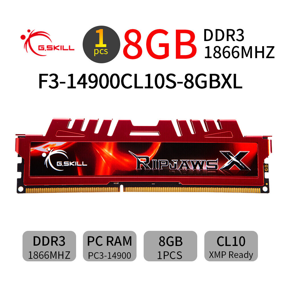 G.SKILL Ripjaws X 32GB 16GB 8GB 4GB DDR3 1866MHz PC3-14900U Desktop Memory LOT