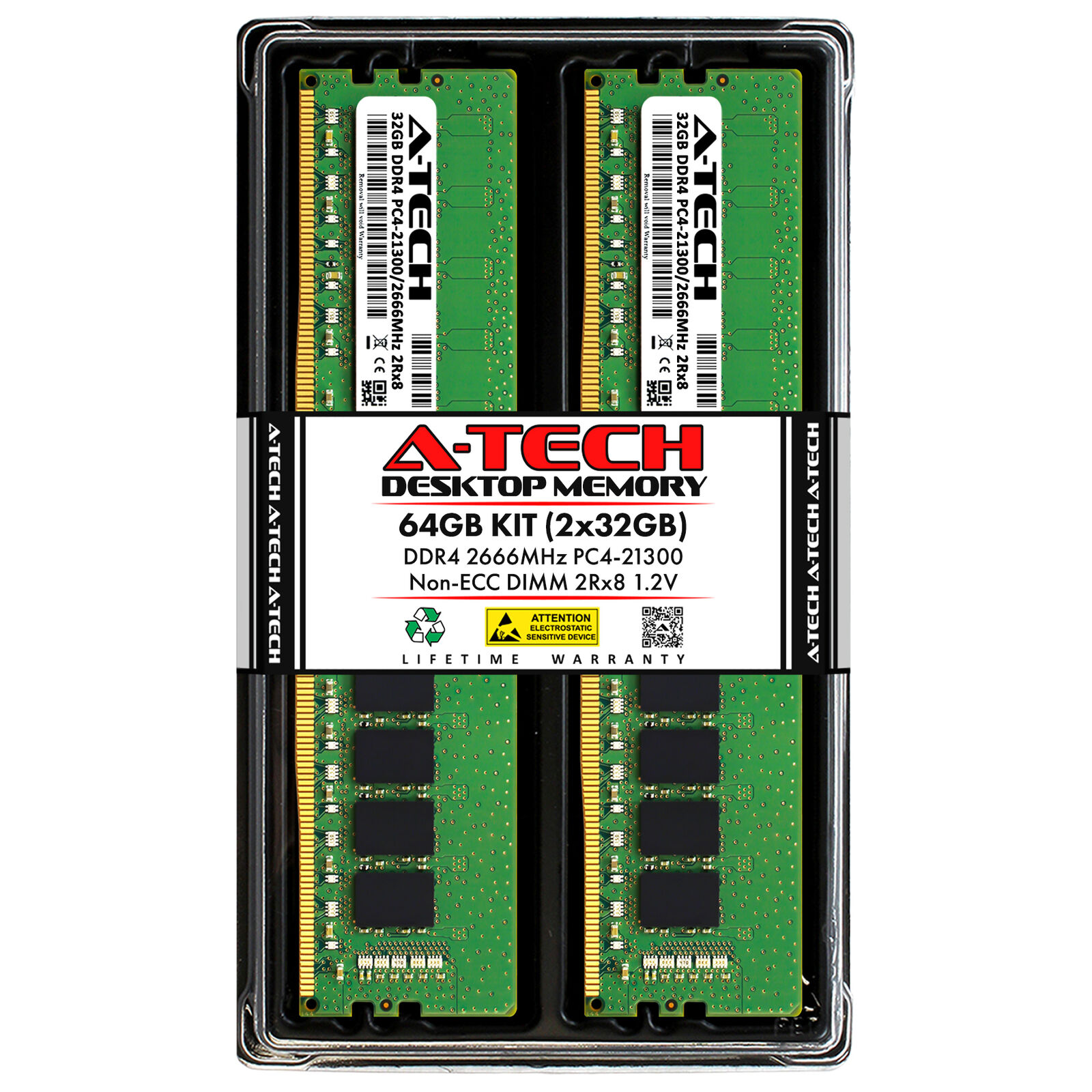 64GB 2x32GB DDR4-2666 ASRock Server Board E3C242D4U E3C246D2I Memory RAM