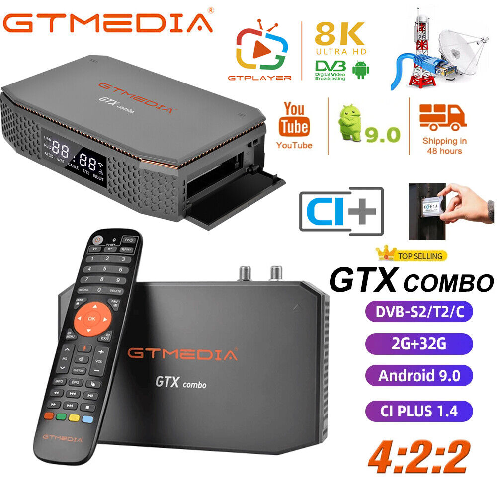 8K DVB S2/T/ATSC 3.0 TV Tuner FTA Satellite TV Receiver Android Smart TV BOX CI+